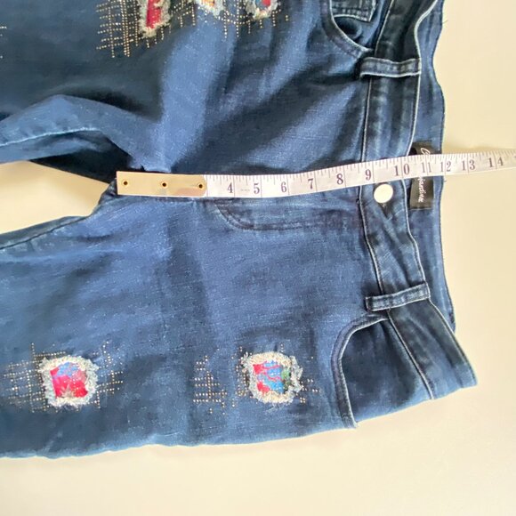 Claire Desjardins Patchwork High Waist Stretch Jeans M - Picture 7 of 9
